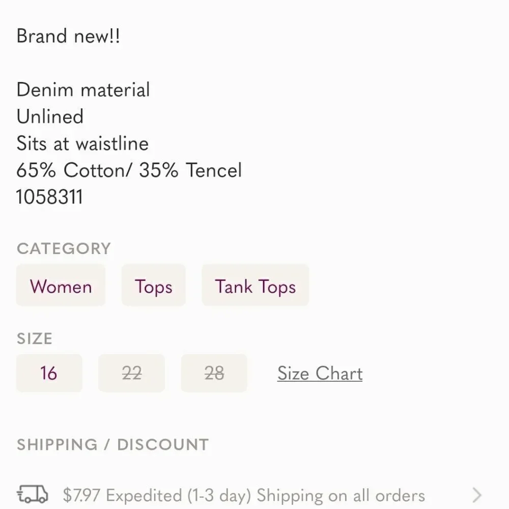 Eloquii 16 Chambray Cold Shoulder Top